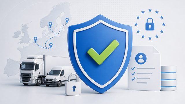 Shield icon representing GDPR compliance for fleet location data